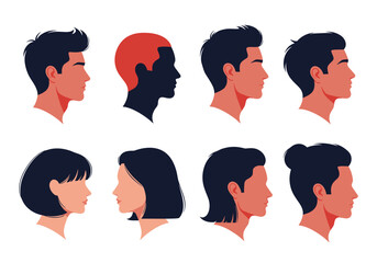 Collection of diverse people profiles in pixel art style.