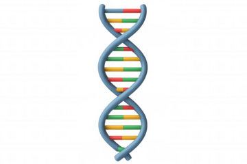 Dna double helix structure with genetic information representing biology, science, and research concepts