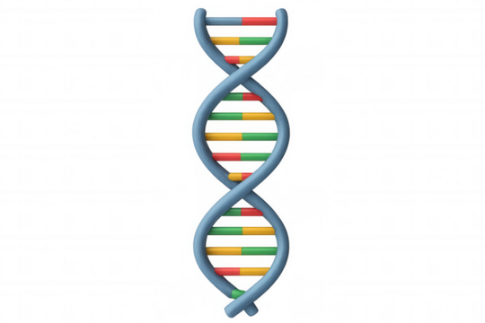 Dna double helix structure with genetic information representing biology, science, and research concepts