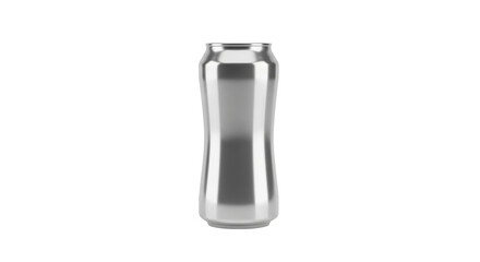Isolated Silver Beverage Can, Slim Shape, Realistic Metal Container for Soda or Cold Drink