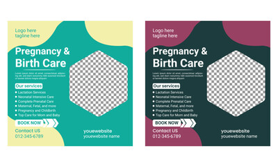 pregnancy & birth care services social media post