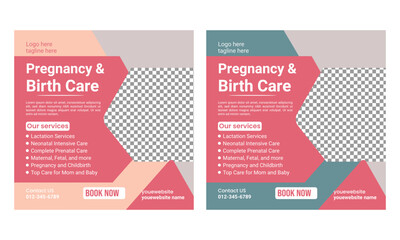 pregnancy & birth care services social media post