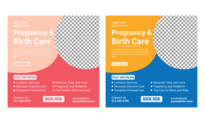 pregnancy & birth care services social media post