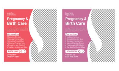 pregnancy & birth care services social media post
