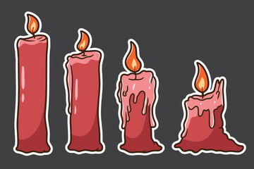 set of candlelight melt good for sticker, badge, element design, print design, etc