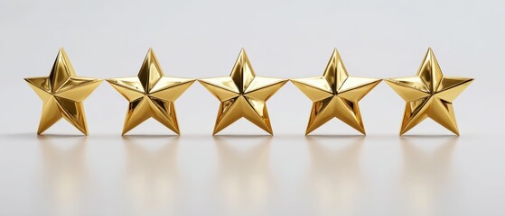 The gold stars representing a five star rating for luxury product or service