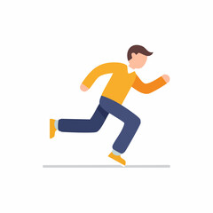 Obraz premium Stylized person running fast with motion blur effect against white background