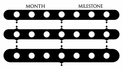 Dynamic timeline progress chart showcasing monthly milestones and project phases with clear visual markers