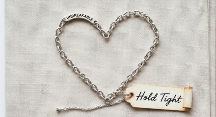 Silver Heart Chain with Unbreakable Tag and Hold Tag