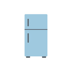 Minimal Flat Refrigerator Icon – Light Blue Top-Freezer Design for UI & Digital Assets
