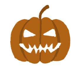 Sketchy, png jack o lantern design, carved pumpkin for halloween vector design, orange pumpkin for autumn / fall 