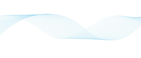 Abstract white and blue wave dynamic curve lines on white background. Energy technology concept modern backdrop design for business, presentation, banner.