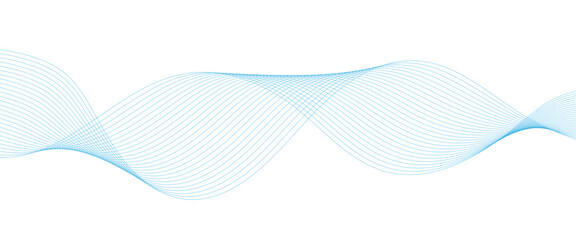 Abstract white and blue wave dynamic curve lines on white background. Energy technology concept modern backdrop design for business, presentation, banner.