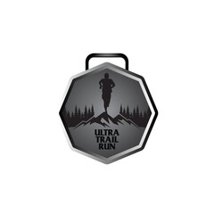 mountain marathon trail run medal design,trail run logo design