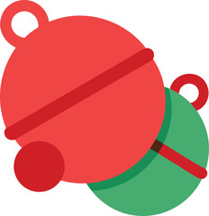 Obraz premium Two Jingle Bells Red and Green christmas holiday