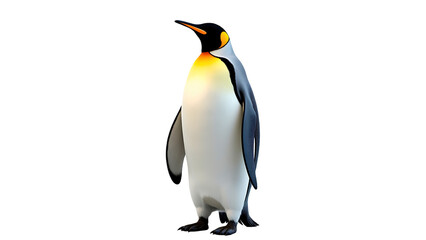 Fototapeta premium Majestic King Penguin Standing on a Transparent Background