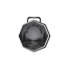 mountain marathon trail run medal design,trail run logo design