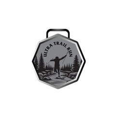 mountain marathon trail run medal design,trail run logo design
