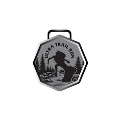 mountain marathon trail run medal design,trail run logo design