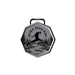 mountain marathon trail run medal design,trail run logo design