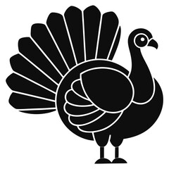 A black turkey silhouette chicken logo vector, and  cock bird vector, white of a silhouette illustration. © Mar