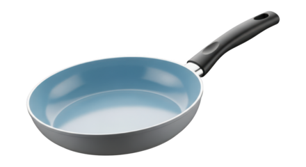 Frying pan with ceramic coating isolated on transparent background