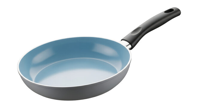 Frying pan with ceramic coating isolated on transparent background