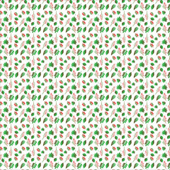 Vector seamless floral pattern illustration with pink vintage flowers and leaves for textile design wallpaper and fabric decor