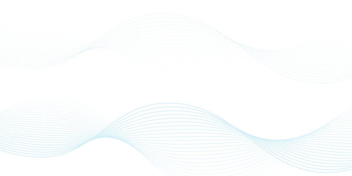 Abstract blue smooth wave on a white background. Dynamic sound wave art