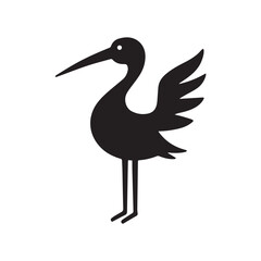 Modern Simplified Stork Symbol for Premium Brand Identity