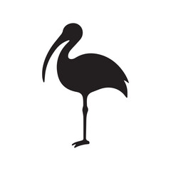 Creative Minimalist Stork Design Using White Background Space