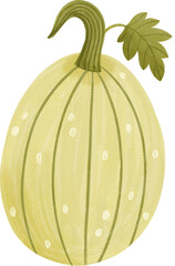 Light green watercolor pumpkin