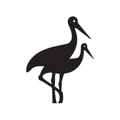 Modern Abstract Wings Stork Logo with Minimal Futuristic Style