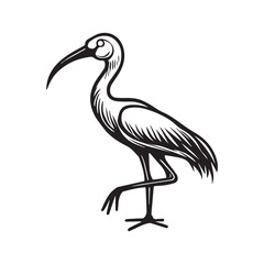 Night Sky Stork Symbol with Balanced Circular Composition
