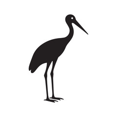 Royal Stork with Spread Wings Minimal Crowned Logo Design