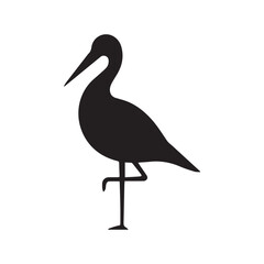 Shield-Shaped Stork Logo with Classic Elegant Composition