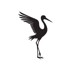 Abstract Stork Reflection Logo with Elegant Symmetrical Design