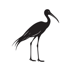 Minimal Modern Stork Symbol in Silhouette Sunrise Design