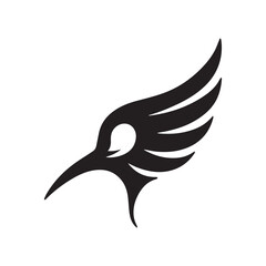 Elegant Stork Logo with Horizon Line and Balanced Composition