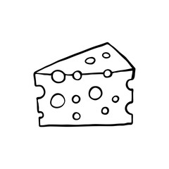 Simple Hand Drawn Cheese Wedge