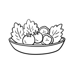 Hand-Drawn Simple Salad