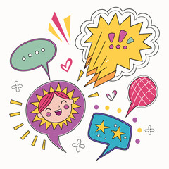 Vibrant and expressive speech bubbles, perfect for adding a dynamic and engaging touch to your designs with a lively and creative flair