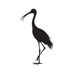 Sacred-Inspired Stork Symbol with Modern Monochrome Simplicity