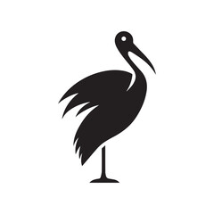 Abstract Minimal Stork Logo with Balanced Dot Composition