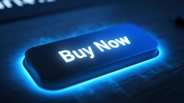 Dynamic blue 'Buy Now' button glows with urgency, inviting immediate online purchase and e-commerce transactions.