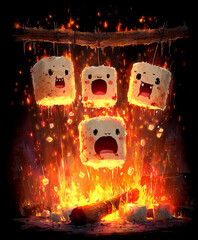 melted_marshmallows_roasting_over_fire_cartoon
