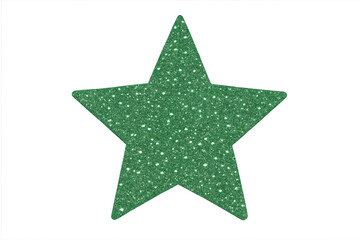 Green glitter star on transparent background