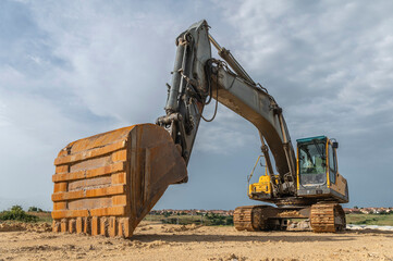 Excavator at a construction site