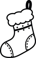christmas socks vector outline