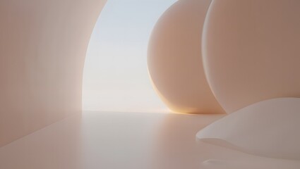 Soft pastel abstract forms with gentle light and shadow